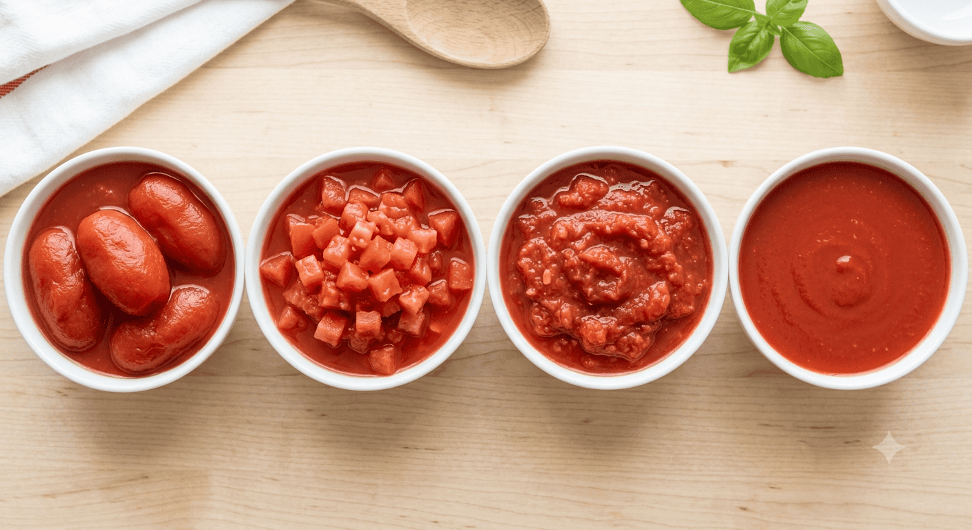 Canned tomato kinds
