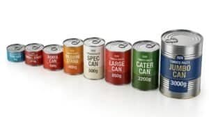 Size of can of tomato paste