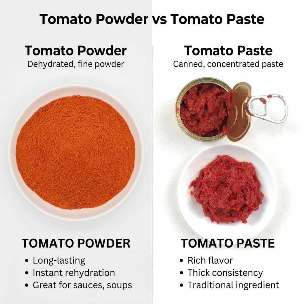 tomato powder vs tomato paste