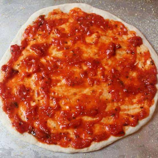 pizza and tomato sauce
